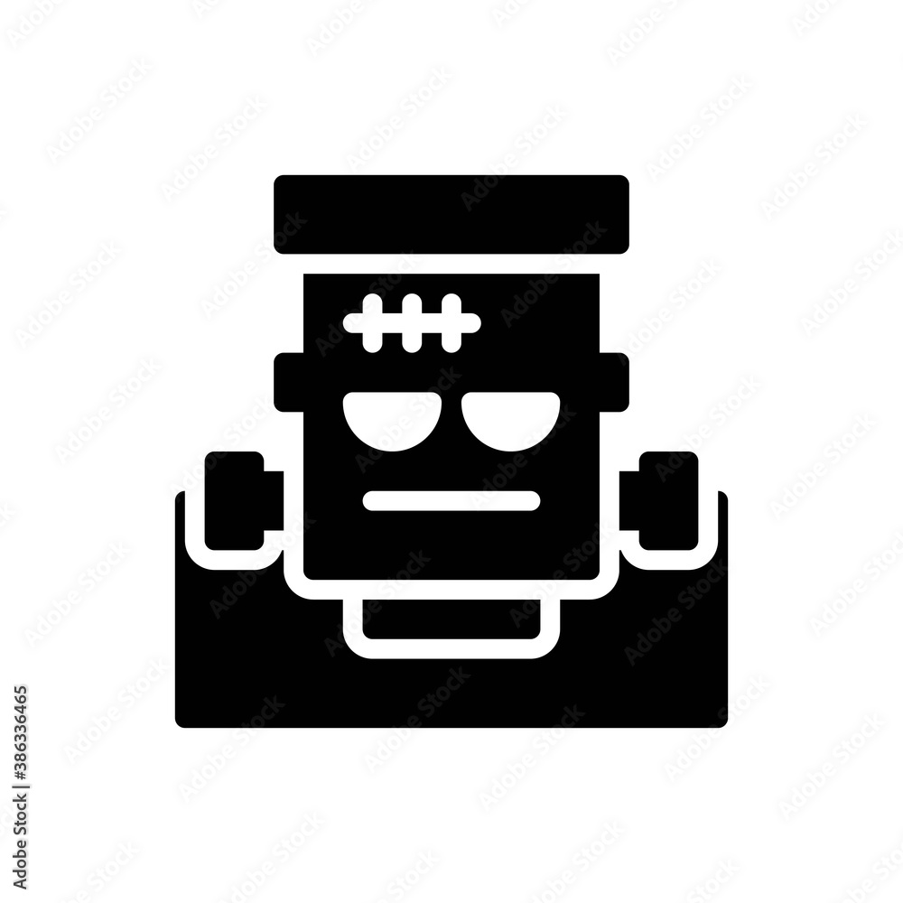 Fototapeta premium frankenstein icon in line style isolated on white background. EPS 10 