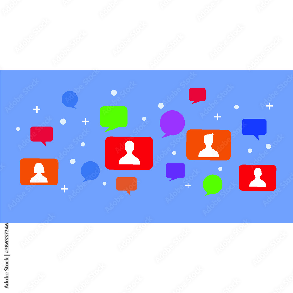 Naklejka premium colorful bubble chat, conversation, people
