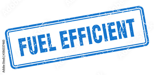 fuel efficient stamp. square grunge sign on white background