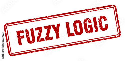fuzzy logic stamp. square grunge sign on white background