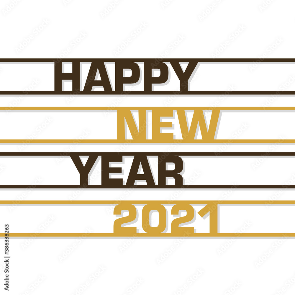 Fototapeta premium Happy new year 2021 Text Design vector.