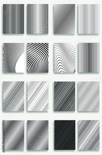 Trendy cards design . Minimal modern style . Geometric pattern . Motion wallpaper element. For web and mobile app, paper art , brochure , poster, booklet © miloje
