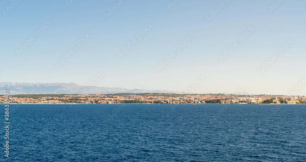 Panoramic image of Adriatic sea during sunny day, Croatia.