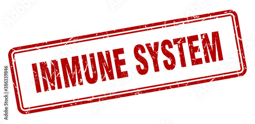 immune system stamp. square grunge sign on white background