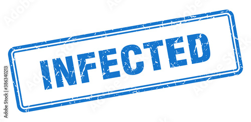 infected stamp. square grunge sign on white background