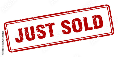 just sold stamp. square grunge sign on white background