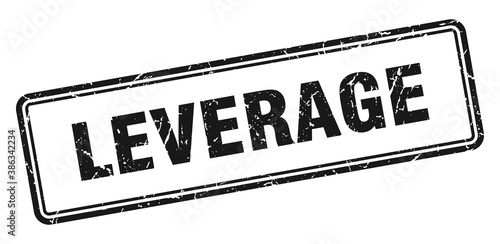 leverage stamp. square grunge sign on white background