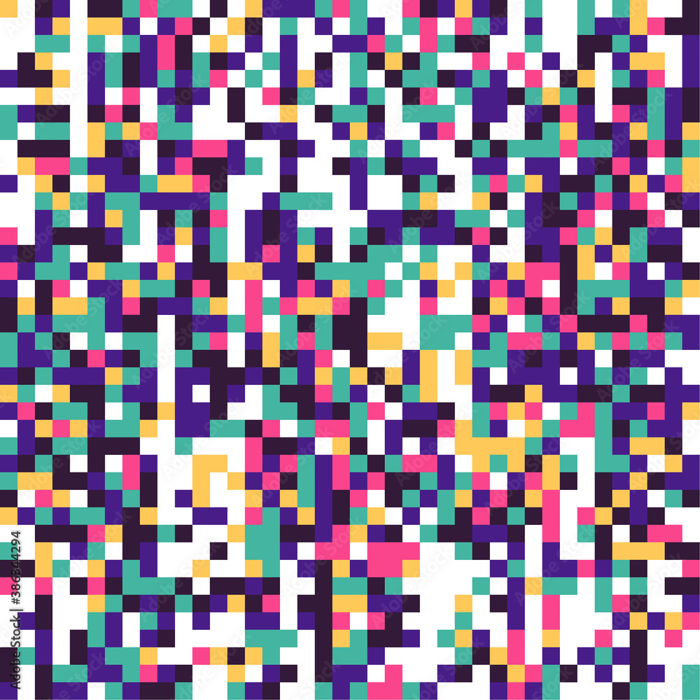 Fototapeta premium Multi colored pixelation. Vector background with colored pixel grid. Glitch pixel texture.