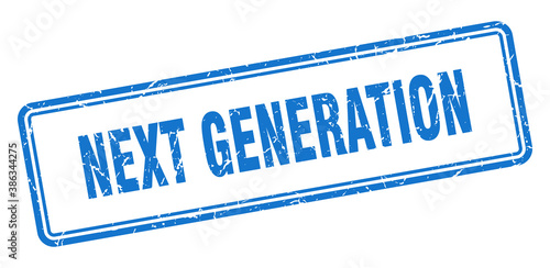 next generation stamp. square grunge sign on white background