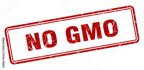 no gmo stamp. square grunge sign on white background