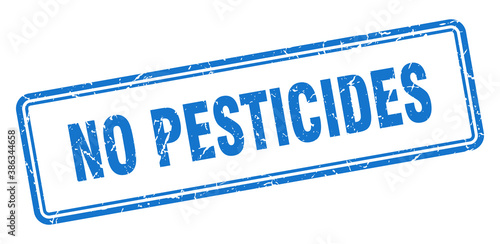 no pesticides stamp. square grunge sign on white background