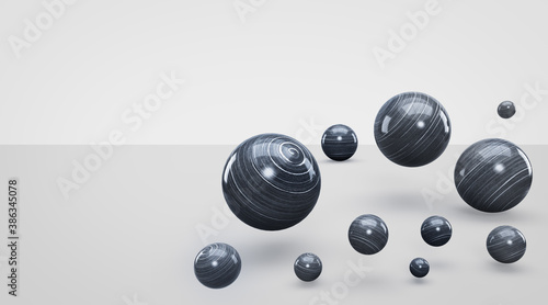 Marble balls on grey bakcdrop