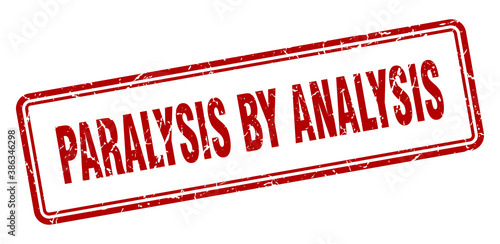 paralysis by analysis stamp. square grunge sign on white background