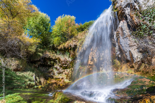 Waterfall near Jucar river source, long exposure photo