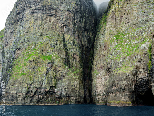 Spectacular Vestmanna high cliffs in Faroe Islands