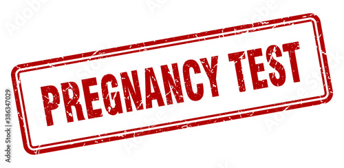 pregnancy test stamp. square grunge sign on white background