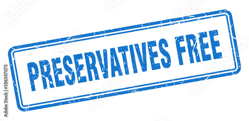preservatives free stamp. square grunge sign on white background