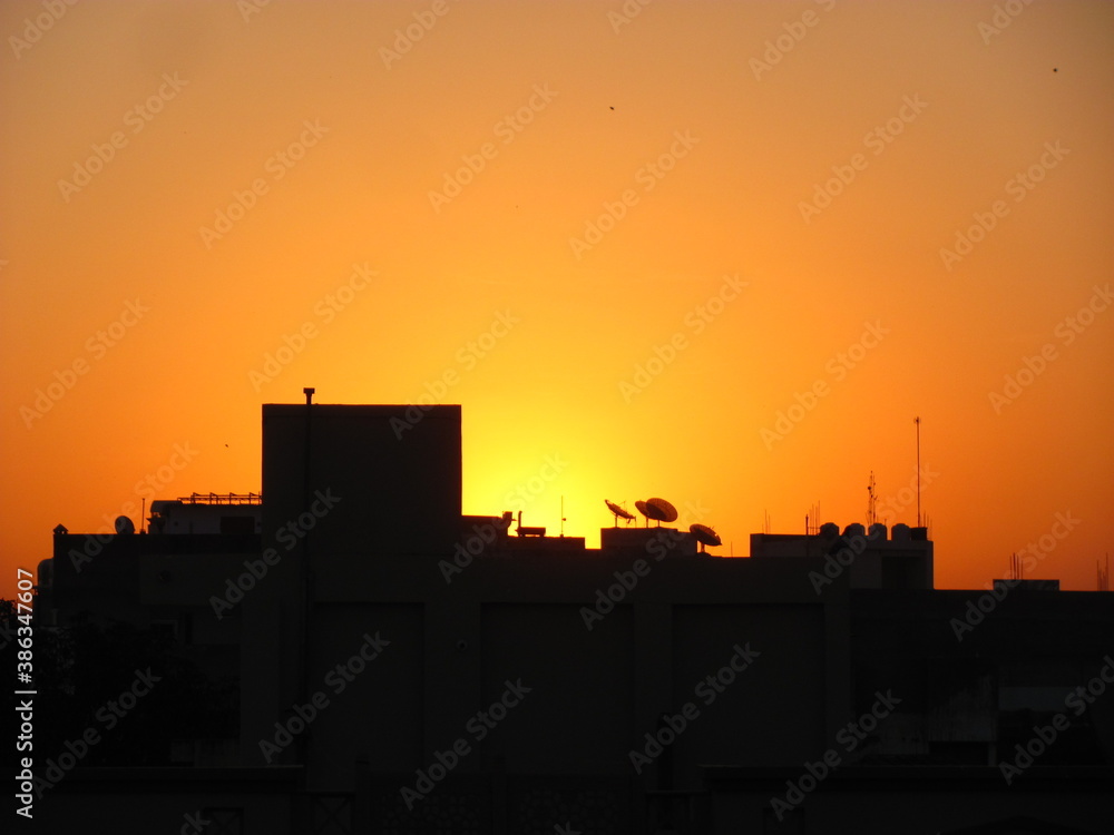 Silhouette image shot against sunset