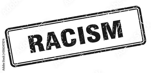 racism stamp. square grunge sign on white background