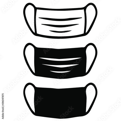 Protective Mask Icon Mouth Guard Vector Graphic Isolated. Mask Request sign