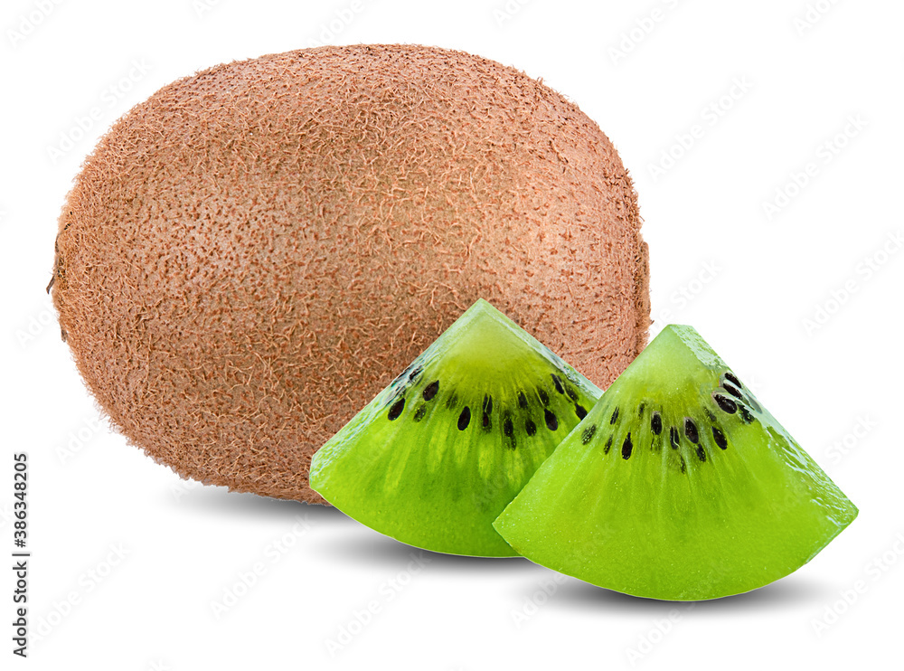 fresh kiwi fruit isolated on white background