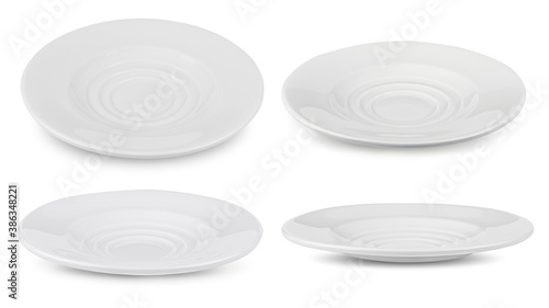 Obraz na płótnie set of white plate on white background w salonie