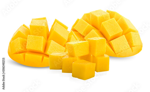 Obraz na płótnie mango isolated on white background w salonie