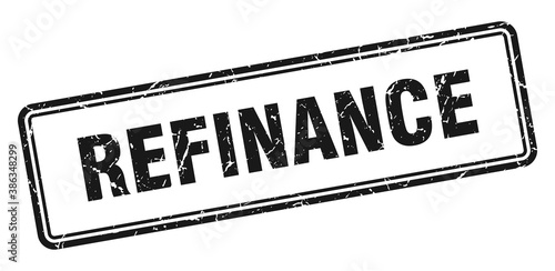 refinance stamp. square grunge sign on white background
