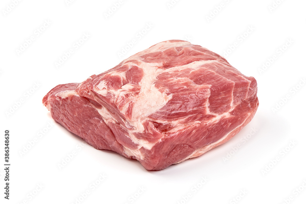 Raw pork meat, isolated on white background Raw pork meat, isolated on white background
