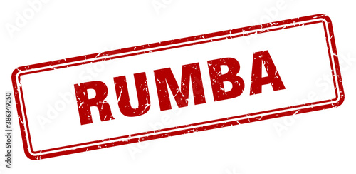 rumba stamp. square grunge sign on white background