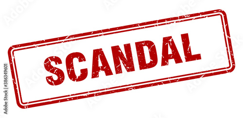 scandal stamp. square grunge sign on white background