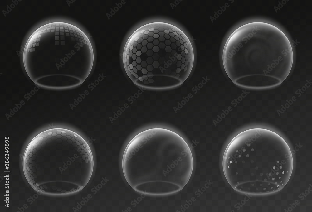 Force field. Bubble shields covid19 security defense safety, energy