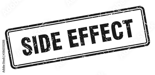 side effect stamp. square grunge sign on white background