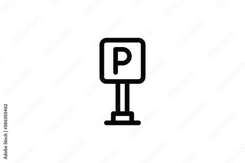 Navigation Outline Icon - Parking Sign Navigation Outline Icon - Parking Sign