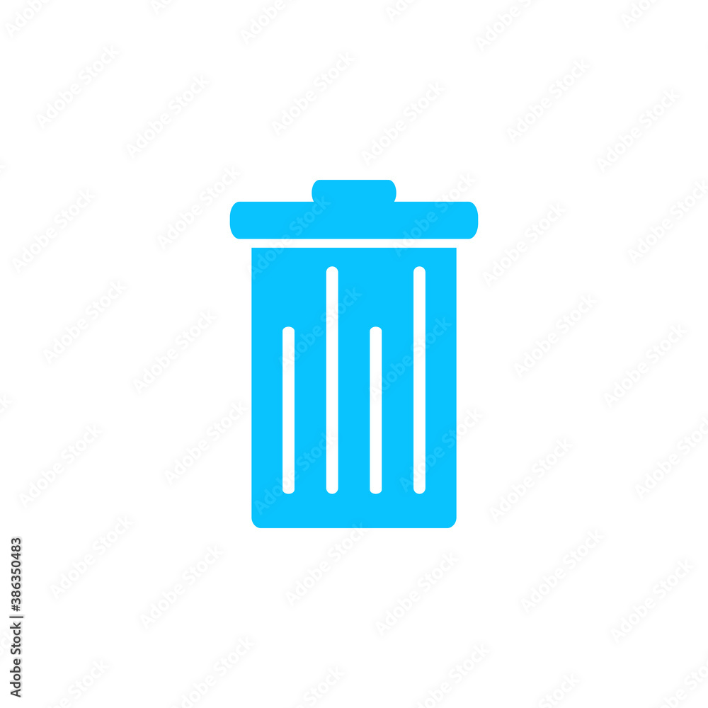 Trash can icon flat. Trash can icon flat.