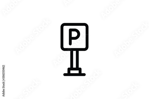 Navigation Outline Icon - Parking Sign