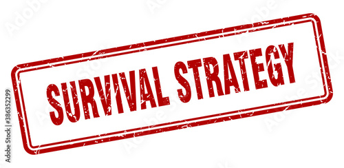 survival strategy stamp. square grunge sign on white background