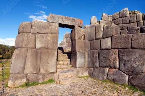 Fototapeta Naklejka Na Ścianę i Meble -  Sacsayhuaman, Inca ruins in Cusco or Cuzco town, Peru