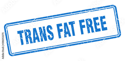 trans fat free stamp. square grunge sign on white background