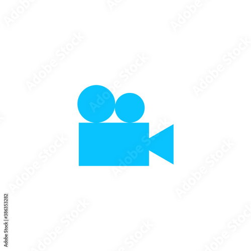 Retro cinema icon flat.