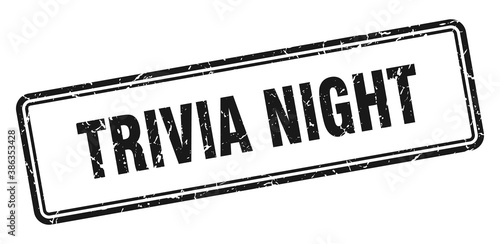trivia night stamp. square grunge sign on white background