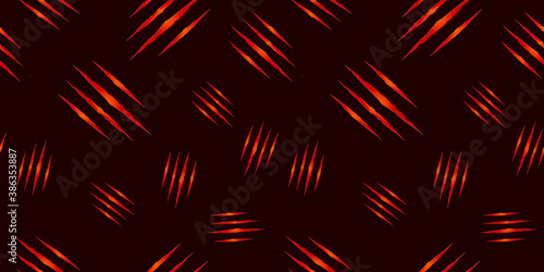 Vector Seamless Pattern with Claw Marks, Halloween Illustration, Colorful Background Template, Abstract.
