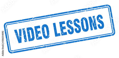 video lessons stamp. square grunge sign on white background