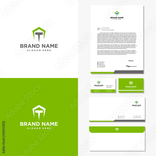 letter AT logo and brand identity vector