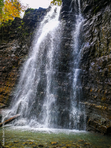 autumn waterfall in the mountains