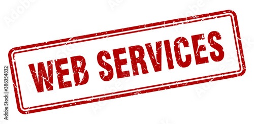 web services stamp. square grunge sign on white background