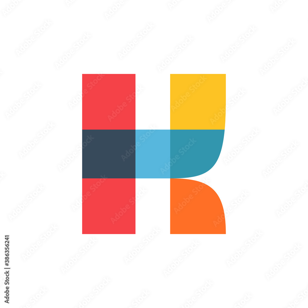 K letter logo colored brightly and vividly with colors overlay. K letter logo colored brightly and vividly with colors overlay.
