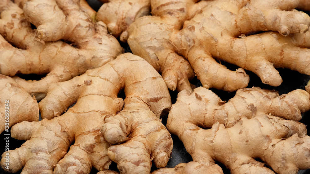 whole ginger root on close up whole ginger root on close up