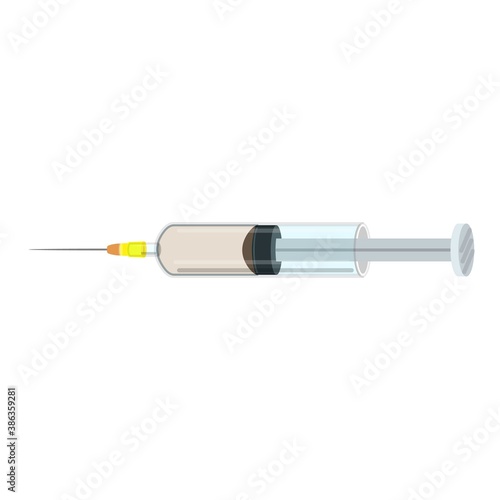 Medical syringe icon. Cartoon of medical syringe vector icon for web design isolated on white background