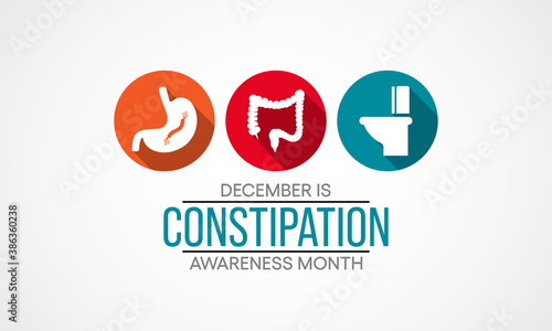 Vector illustration on the theme of Constipation awareness month (IBS) observed each year during December.
